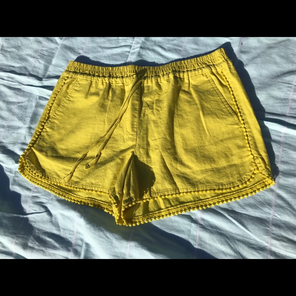 Loft Yellow Shorts with Tassles